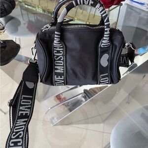 Love Moschino Mini Duffle Crossbody Black Logo Bag